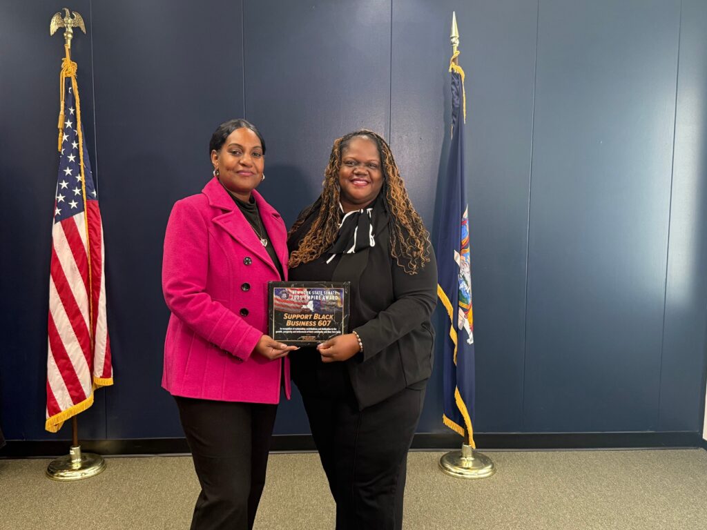 Senator Lea Webb Presents Support Black Business 607 with New York State Empire Award