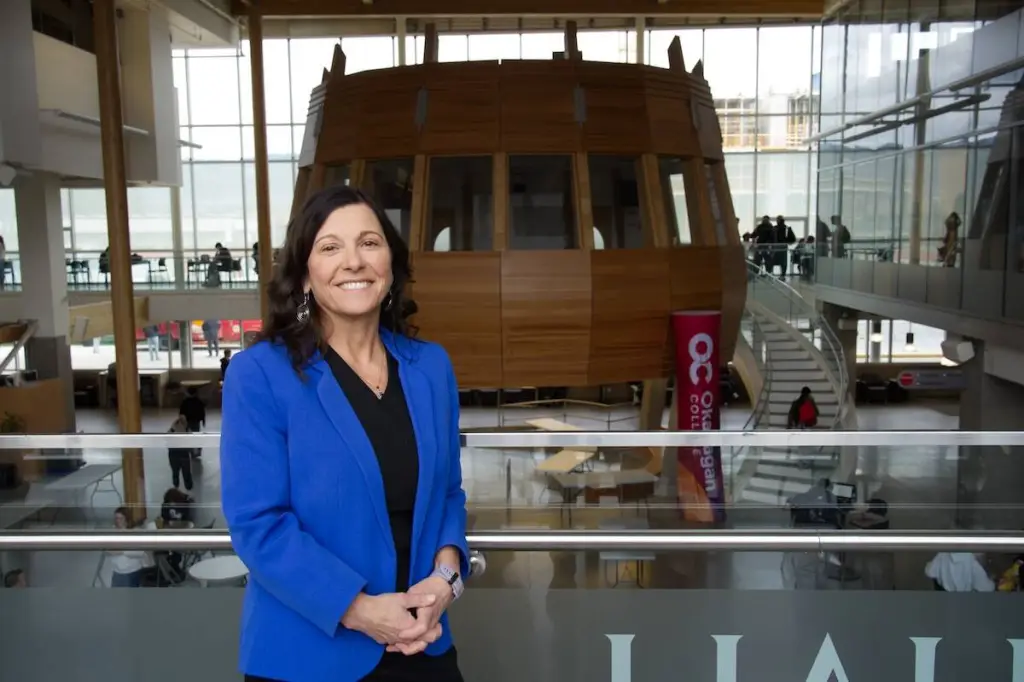 Kyleen Myrah, a business professor at Okanagan College (OC) for the past 27 years, won Woman of the Year 2024 at the Rise Awards hosted by Kelowna Women in Business. (Ty Lim/Black Press Media)
